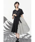 Pin Detail Contrast Wrap Dress